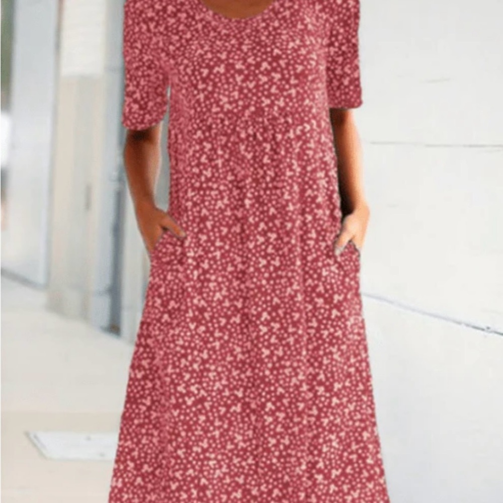 Floral Red Maxi Dress